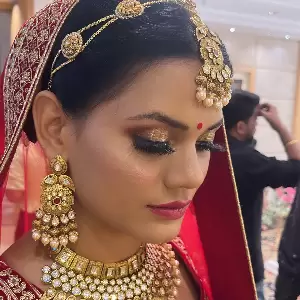 Closeup of Model makeup by Kavita